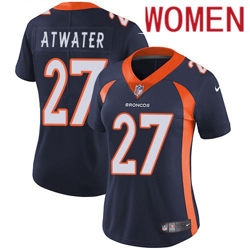 Women Denver Broncos #27 Steve Atwater Navy Blue Nike Vapor Limited NFL Jersey